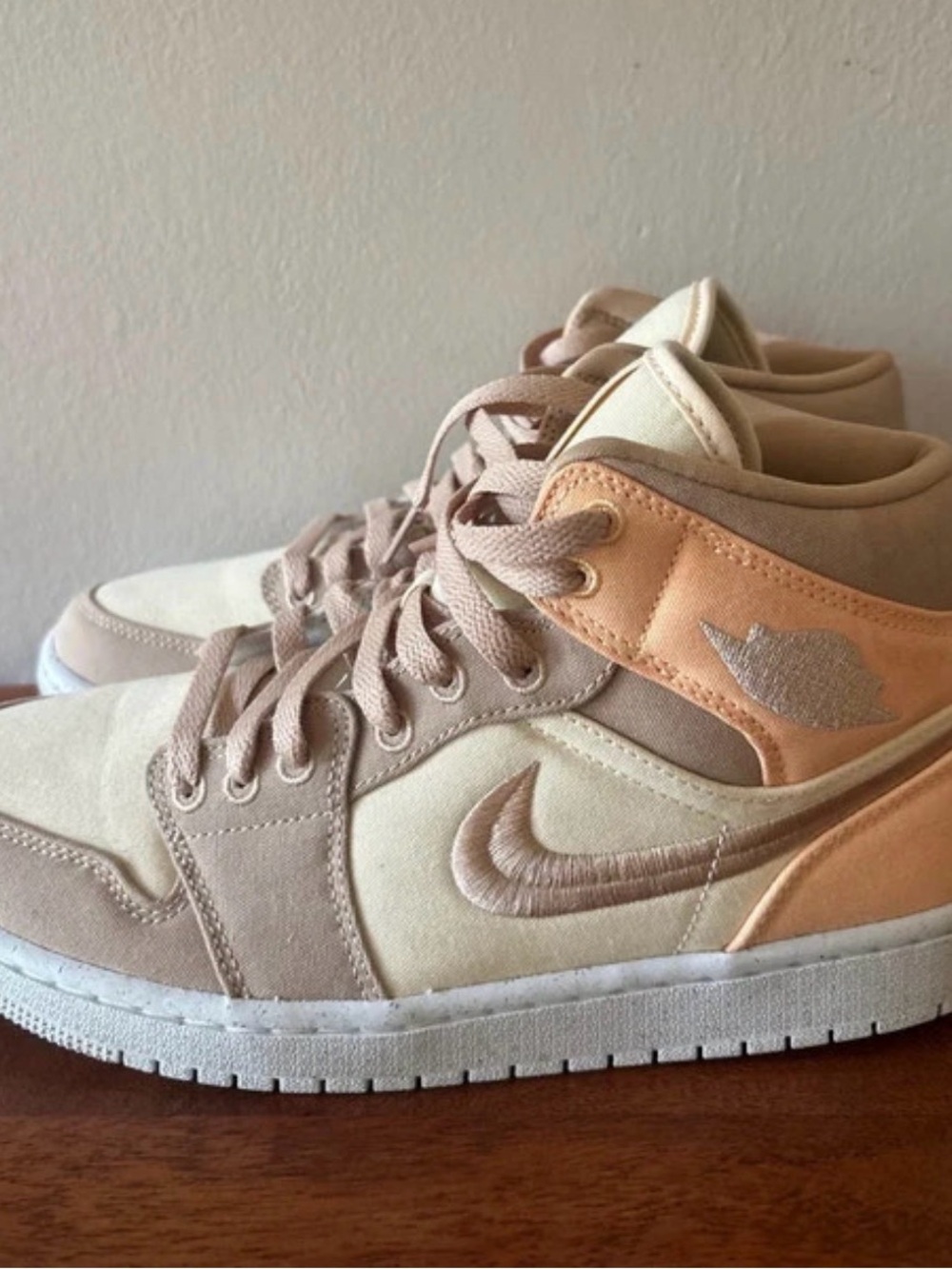 Nike Air Jordan 1 Mid Canvas Khaki Women's Size 9 DV0427-102